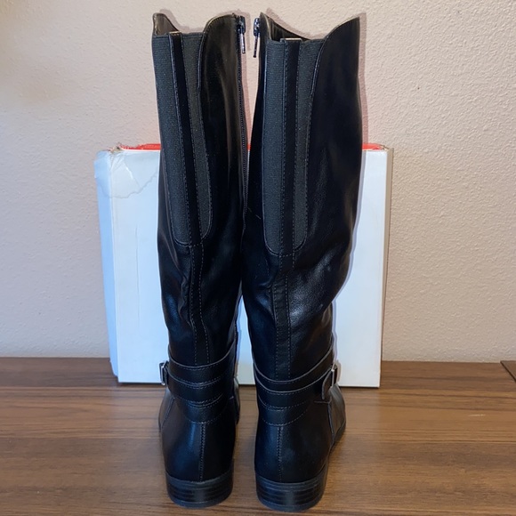 STYLE & CO “Keppur” Black Vegan Leather Tall Knee High Slouchy Riding Boots 6M - Picture 7 of 15